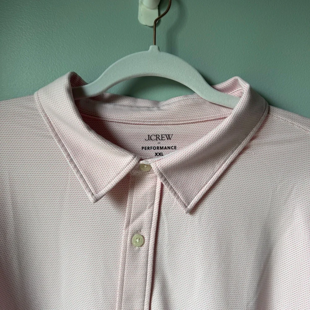 J. Crew Men's Pink Performance Button Up Dress Shirt XXL NEW
